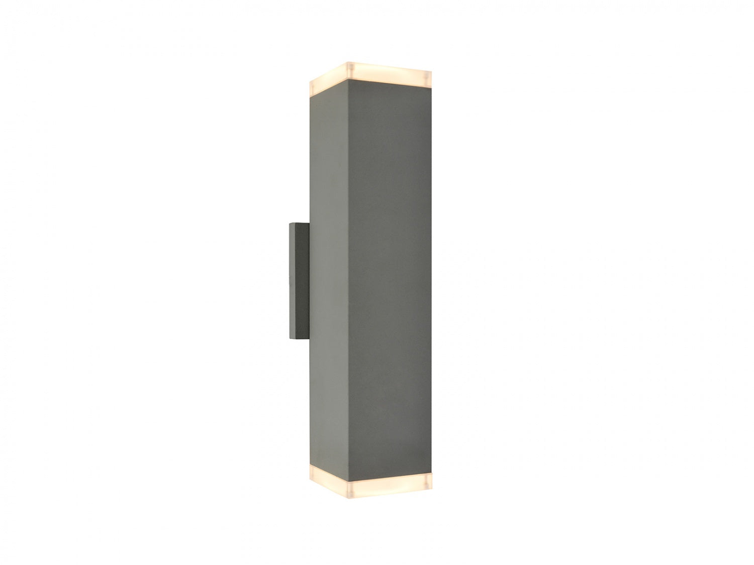 Avenue Outdoor Up/Down LED Wall Sconce AV9893-SLV front view — 12"H silver rectangle with open top and bottom light voids, white background