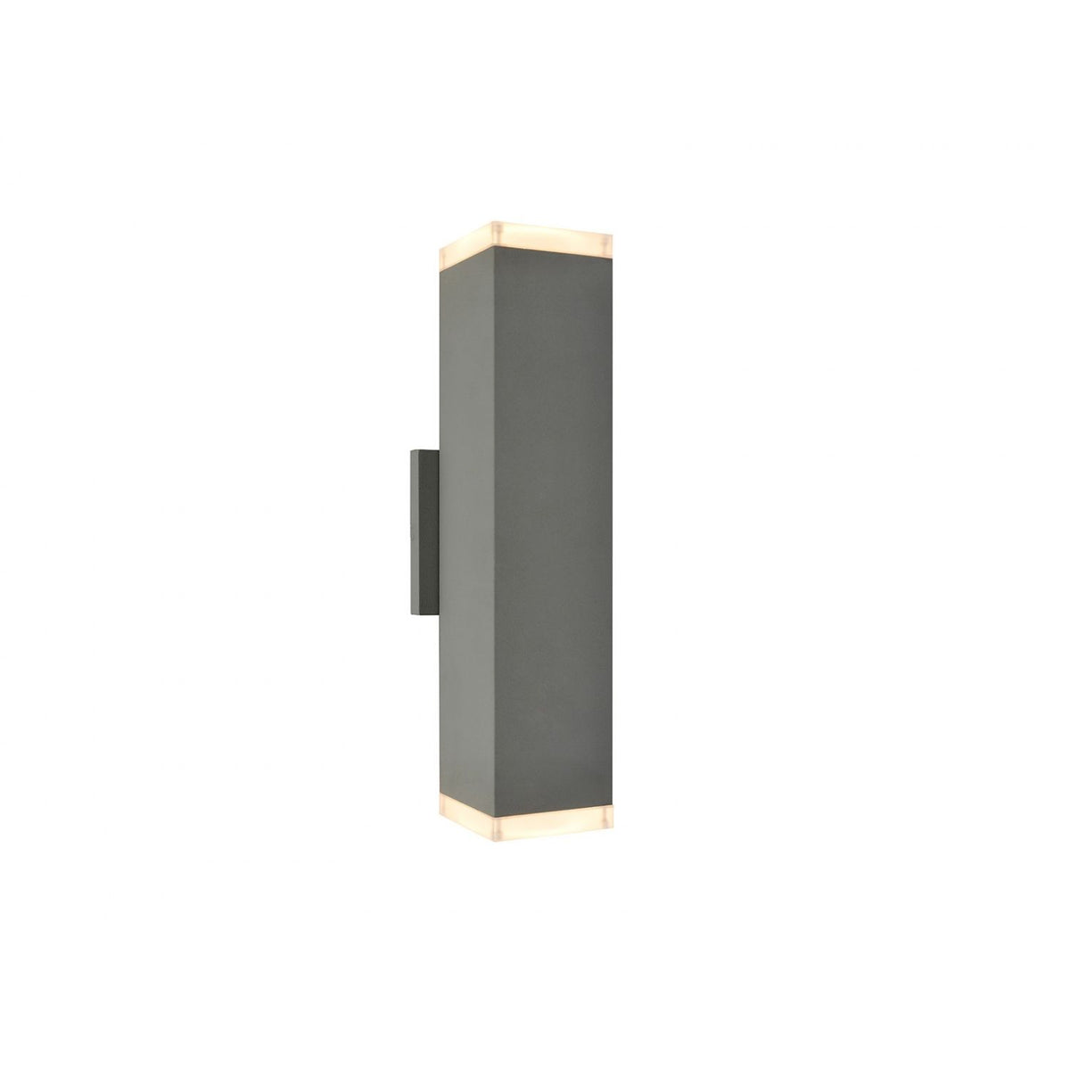 Avenue Outdoor Up/Down LED Wall Sconce AV9893-SLV front view — 12"H silver rectangle with open top and bottom light voids, white background