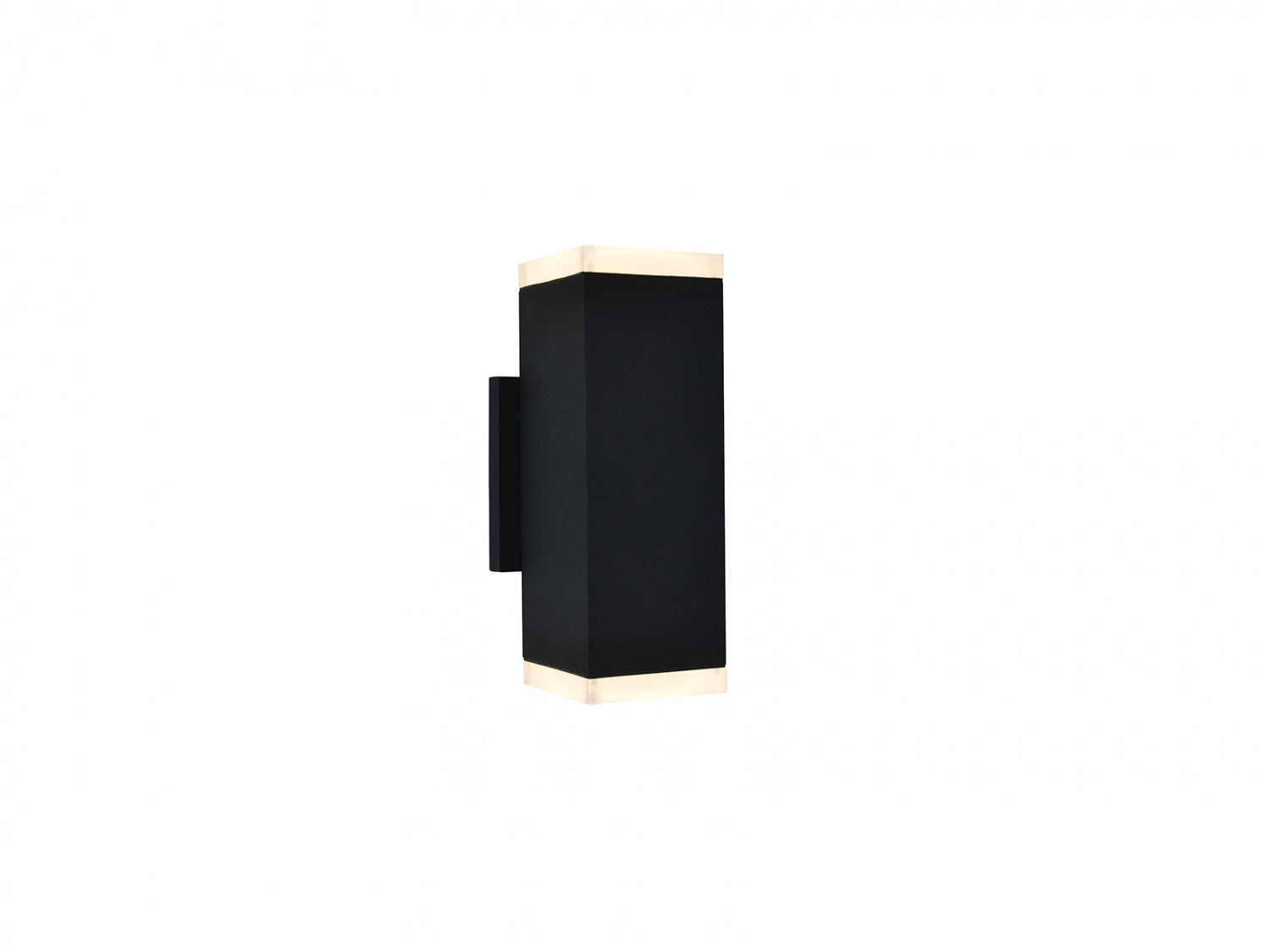 Avenue Outdoor Up/Down LED Wall Sconce AV9894-BLK front view — 10"H black rectangle with open top and bottom light voids, white background