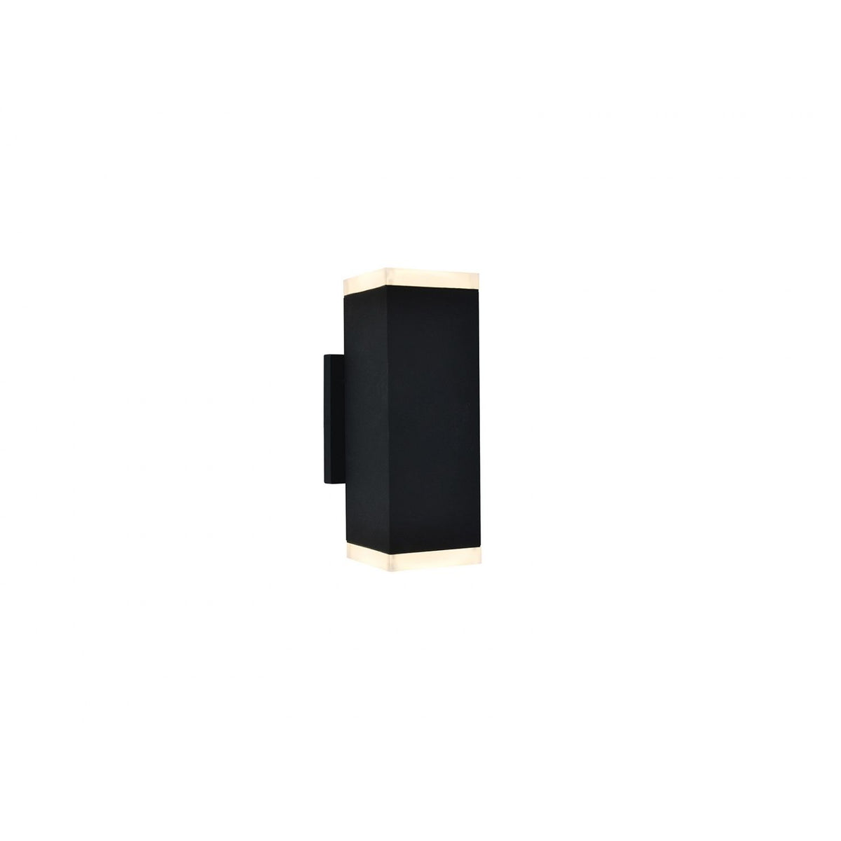 Avenue Outdoor Up/Down LED Wall Sconce AV9894-BLK front view — 10"H black rectangle with open top and bottom light voids, white background
