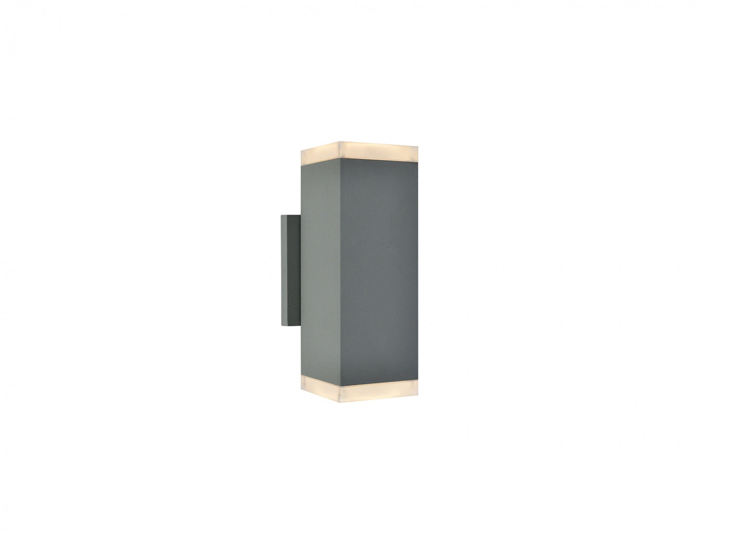 Avenue Outdoor Up/Down LED Wall Sconce AV9894-SLV front view — 10"H silver rectangle with open top and bottom light voids, white background