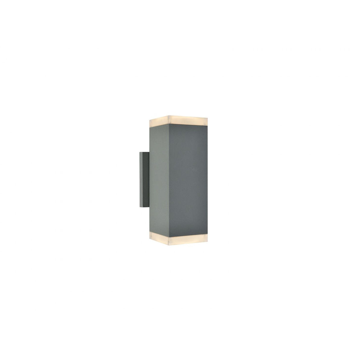 Avenue Outdoor Up/Down LED Wall Sconce AV9894-SLV front view — 10"H silver rectangle with open top and bottom light voids, white background