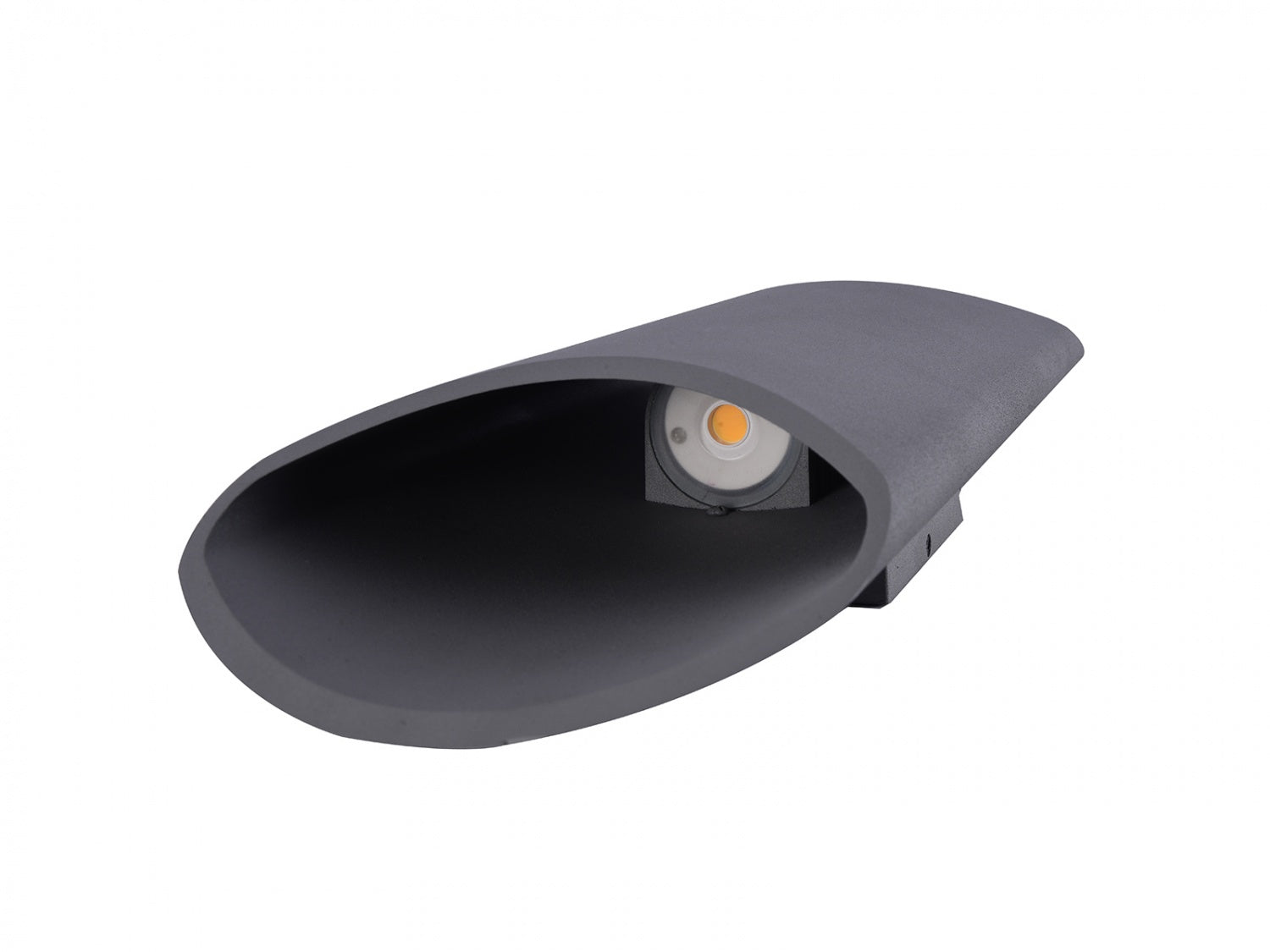 Avenue Cylindrique LED extérieure Murale AV9895-SLV angle trois quarts — section transversale circulaire d'un cylindre argenté clairement visible