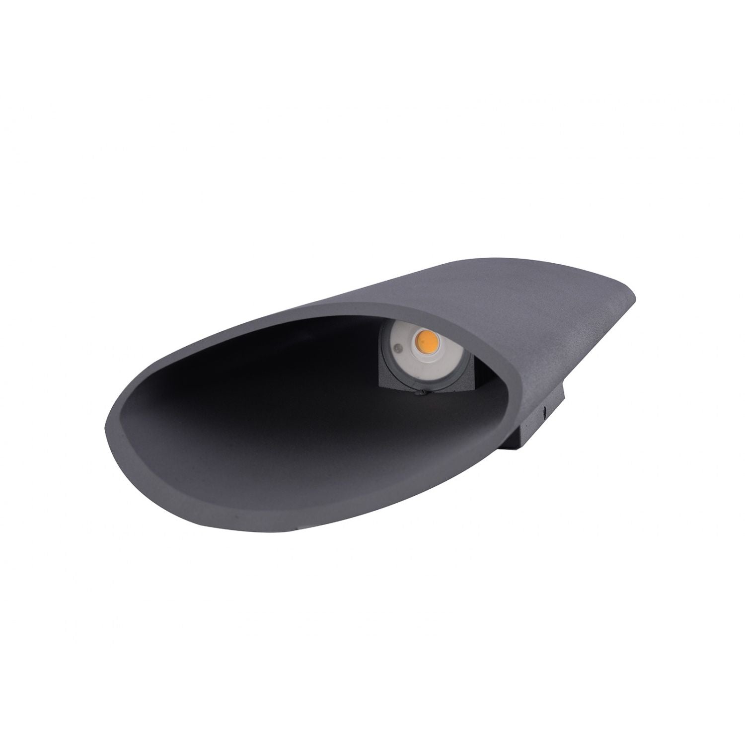 Avenue Cylindrique LED extérieure Murale AV9895-SLV angle trois quarts — section transversale circulaire d'un cylindre argenté clairement visible