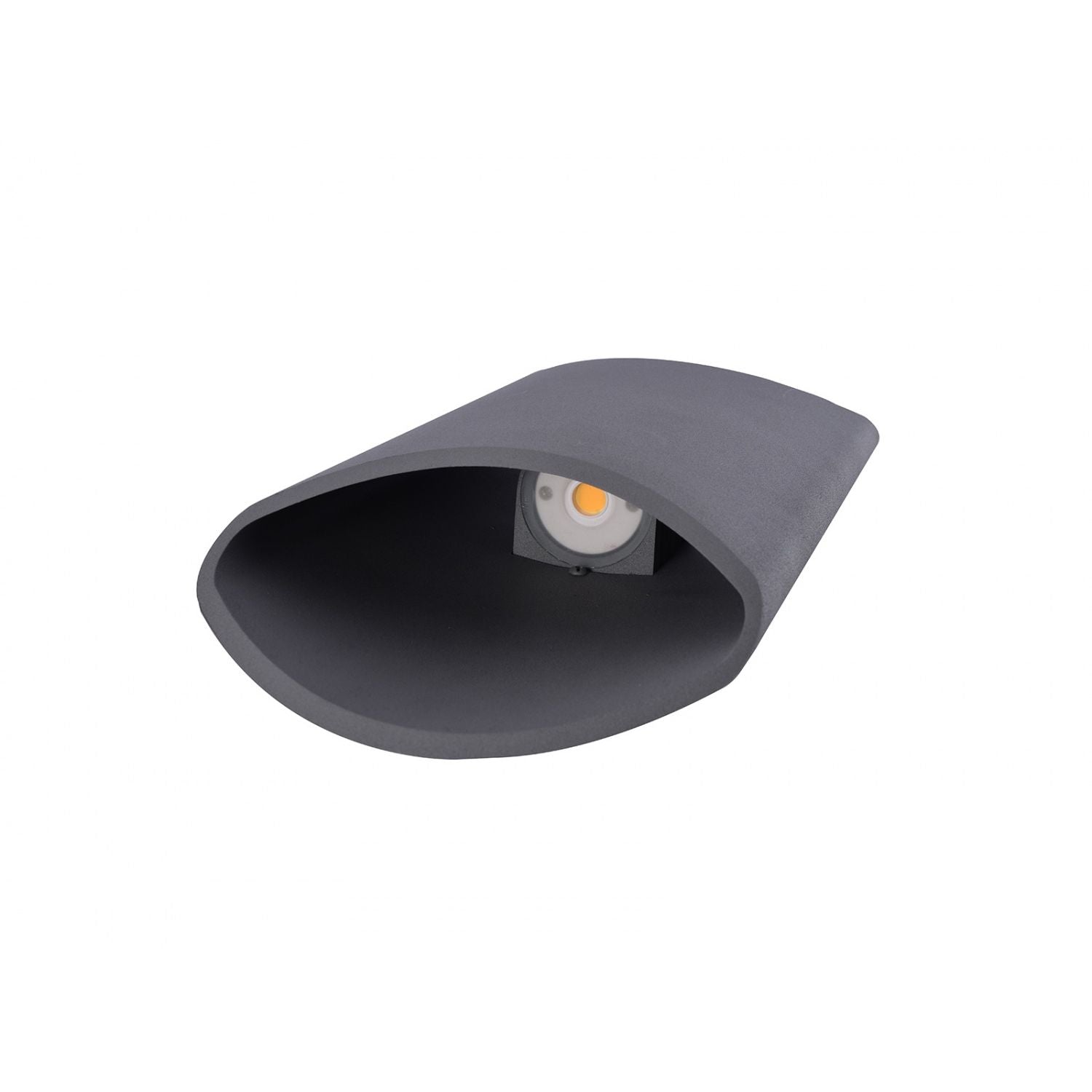 Avenue Cylindrique LED extérieure Murale AV9896-SLV angle trois quarts — section transversale circulaire d'un cylindre argenté clairement visible