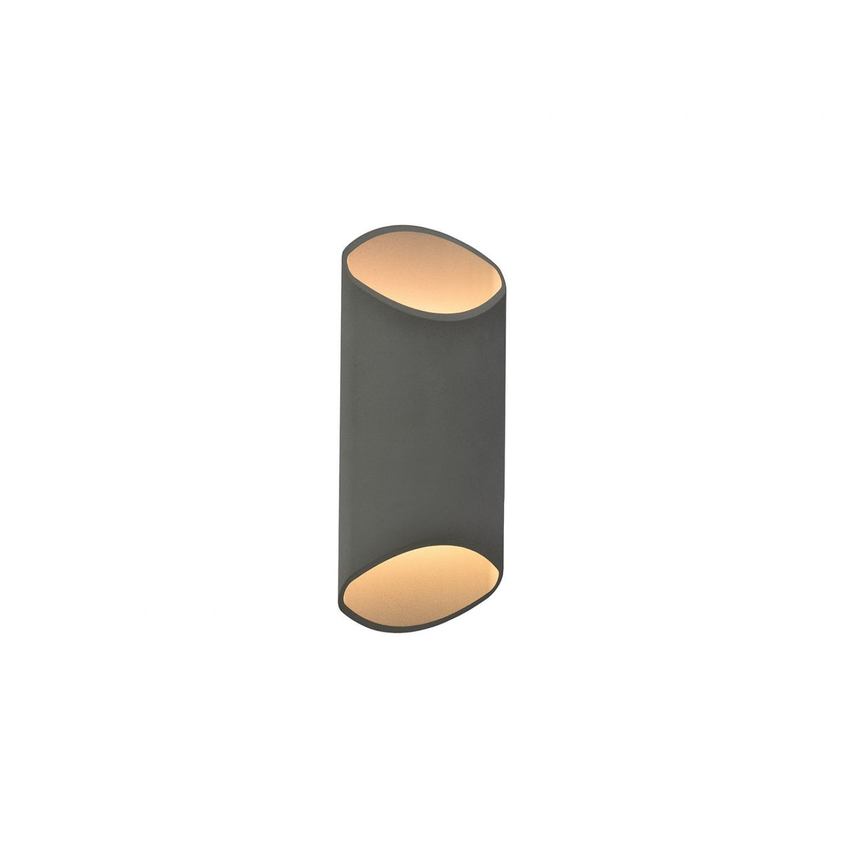 Avenue Cylindrique LED extérieure Murale AV9896-SLV vue de face — Cylindre rond argenté mince de 40,6 cm de hauteur sur fond blanc, diamètre de 17,8 cm