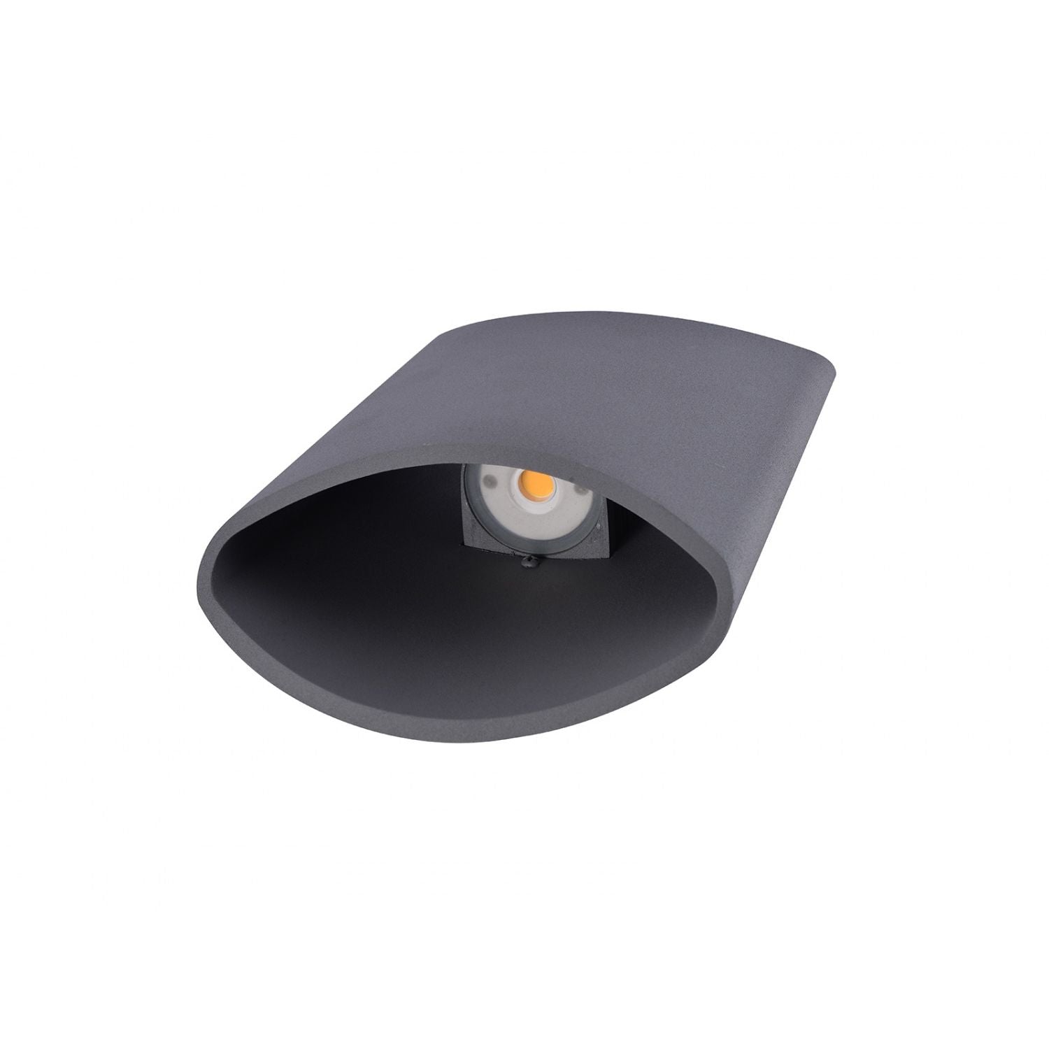 Avenue Cylindrique LED extérieure Murale AV9897-SLV angle trois quarts — section transversale circulaire d'un cylindre argenté clairement visible