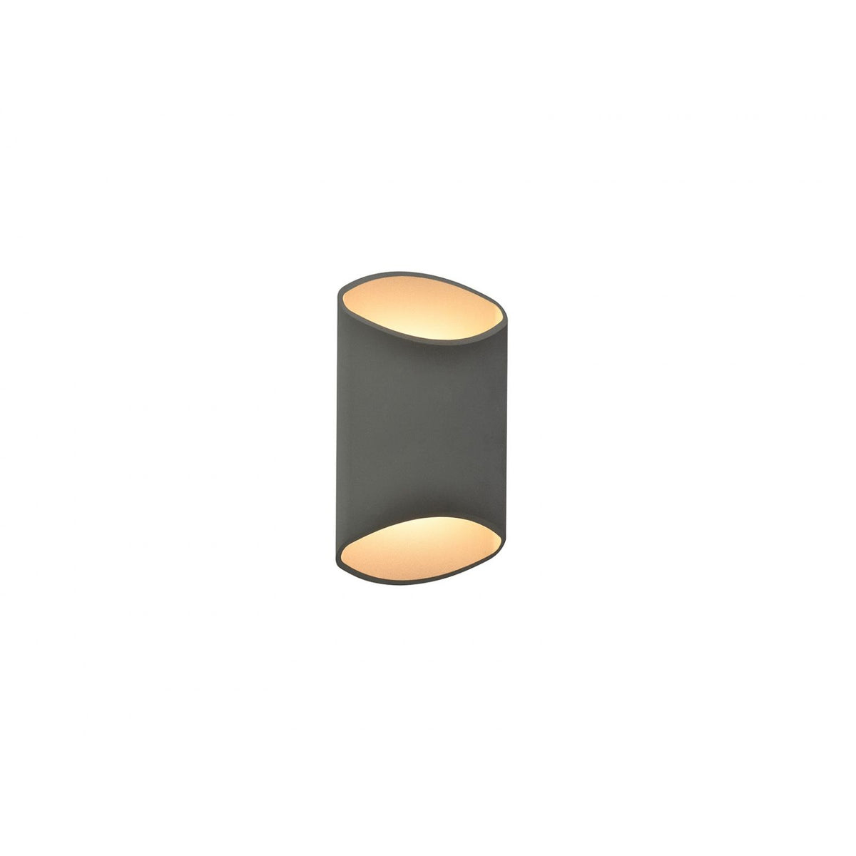 Avenue Cylindrique LED extérieure Murale AV9897-SLV vue de face — Cylindre rond argenté mince de 20 pouces de hauteur sur fond blanc, diamètre de 7 pouces