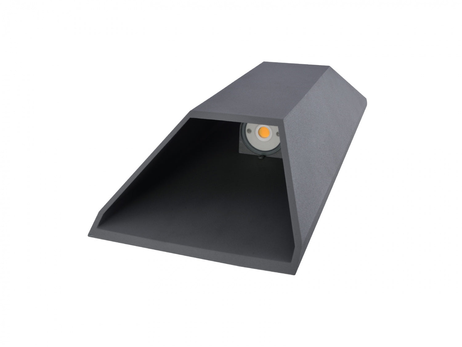 Avenue Outdoor Large Cylindrique LED Murale AV9898-SLV angle trois-quarts — sa profondeur plus importante le distingue du cylindre fin, finition argentée