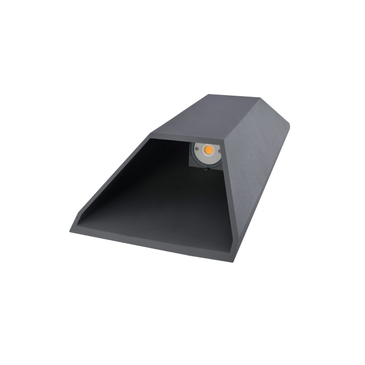 Avenue Outdoor Large Cylindrique LED Murale AV9898-SLV angle trois-quarts — sa profondeur plus importante le distingue du cylindre fin, finition argentée