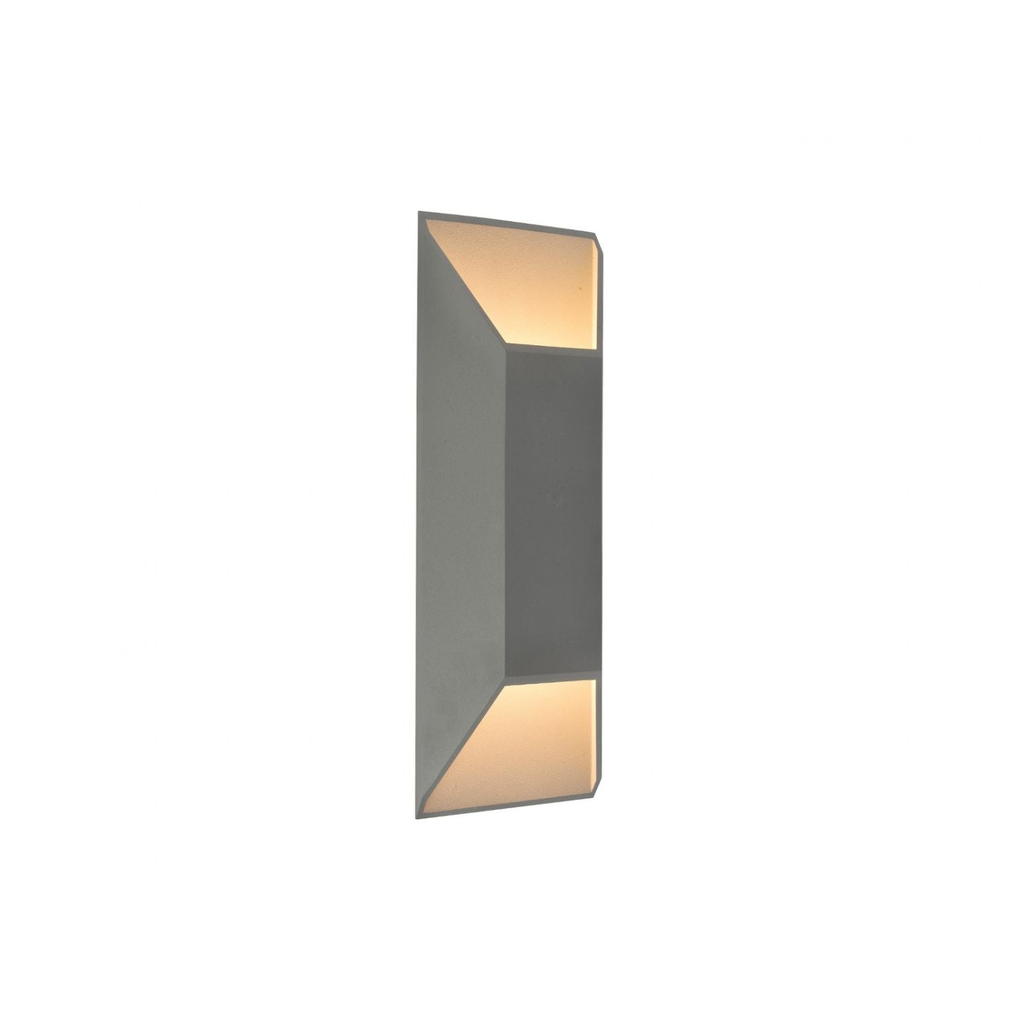 Avenue Outdoor Large Cylindrique LED Murale AV9898-SLV vue de face — Cylindre rond argenté de 30,5 cm de hauteur avec une projection murale de 10 cm, fond blanc
