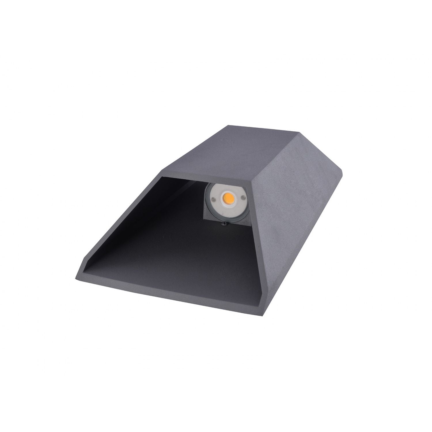 Avenue Outdoor Large Cylindrique LED Murale AV9899-SLV angle trois-quarts — sa profondeur plus importante le distingue du cylindre fin, finition argentée