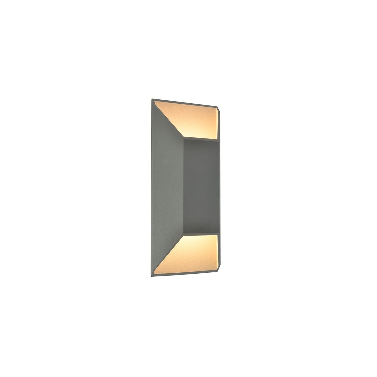 Avenue Outdoor Large Cylindrique LED Murale Vue de face AV9899-SLV — Cylindre rond argenté de 40,6 cm de hauteur avec une projection murale de 10,2 cm, fond blanc