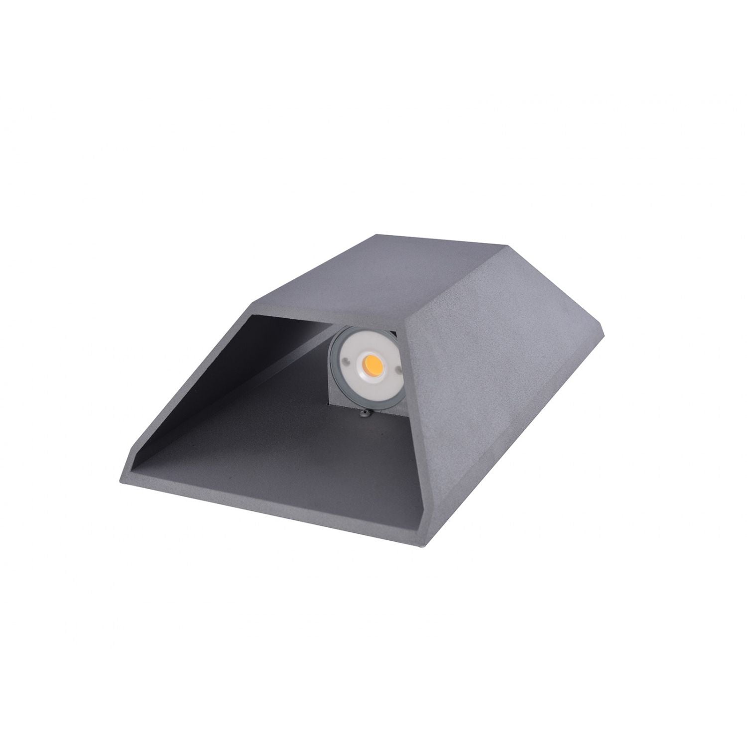 Avenue Outdoor Large Cylindrique LED Murale AV9900-SLV angle trois-quarts — sa profondeur plus importante le distingue du modèle cylindrique fin, finition argentée