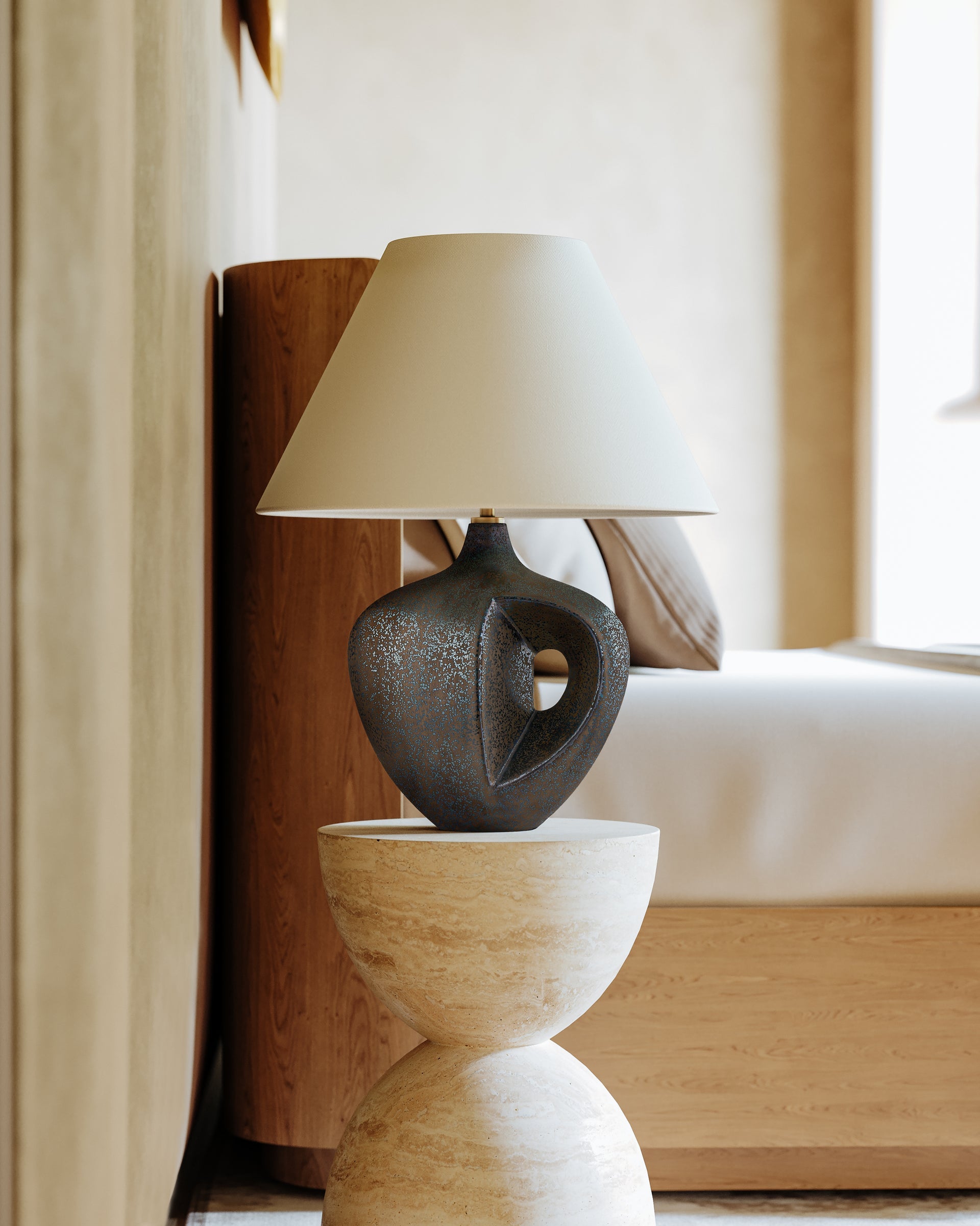 Hudson Valley Lighting L7124-AGB/C07 AVENEL TABLE LAMP in Ceramic Reactive Bronze