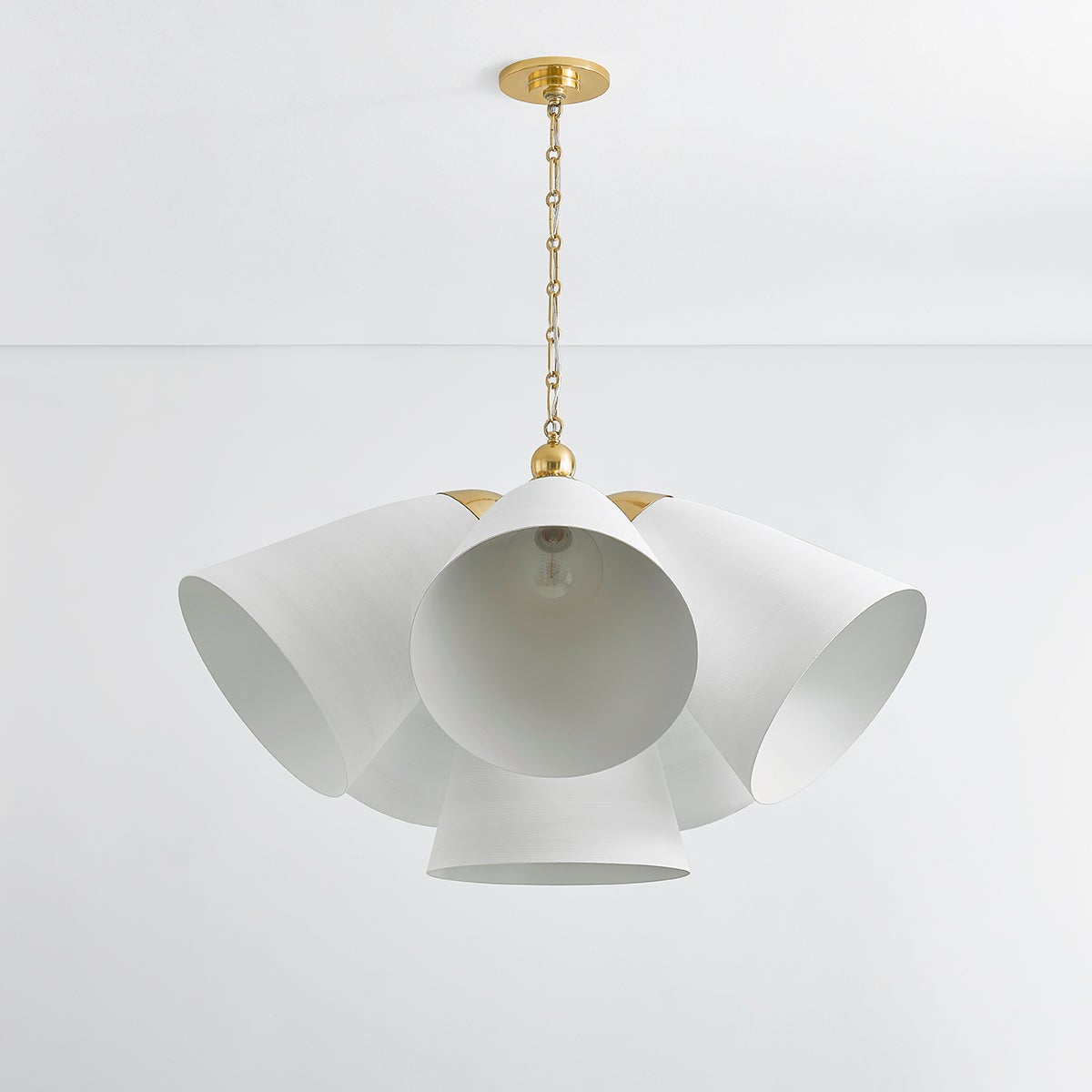 Hudson Valley Lighting BKO1502-AGB/WP BRONSON Chandelier in White Plaster