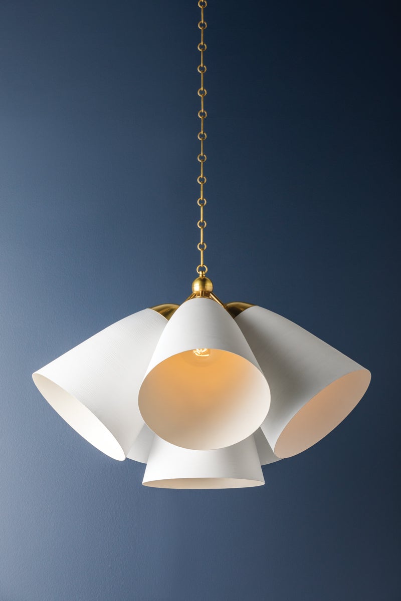 Hudson Valley Lighting BKO1502-AGB/WP BRONSON Chandelier in White Plaster