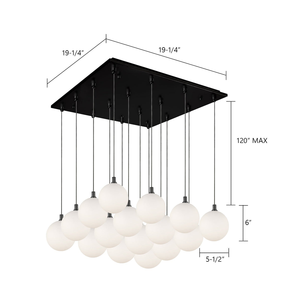 Kuzco Lighting MP3106BG-16 Bolla LED Multi Pendant in Brushed Gold