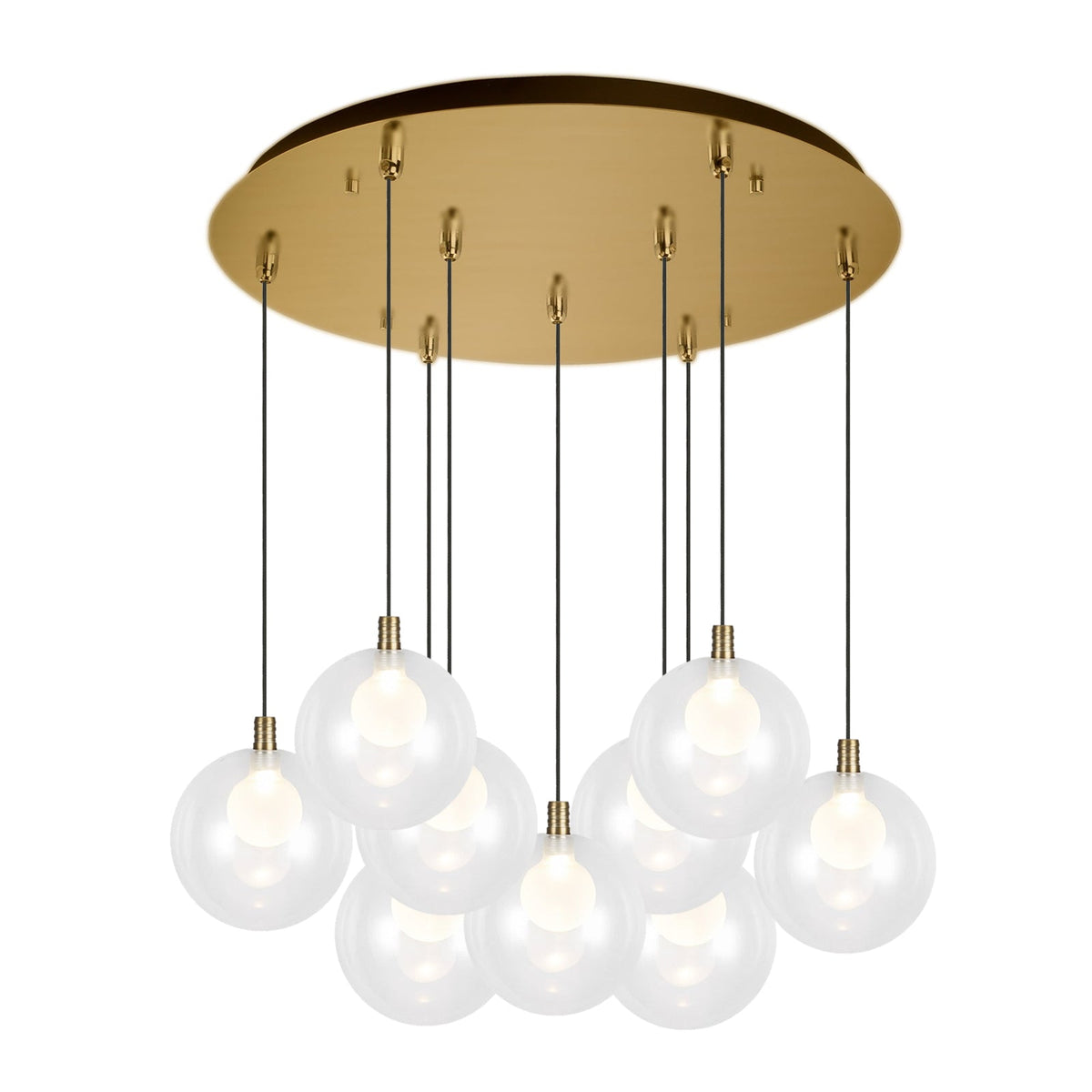 Kuzco Lighting MP3106BG-09 Bolla LED Multi Pendant in Brushed Gold