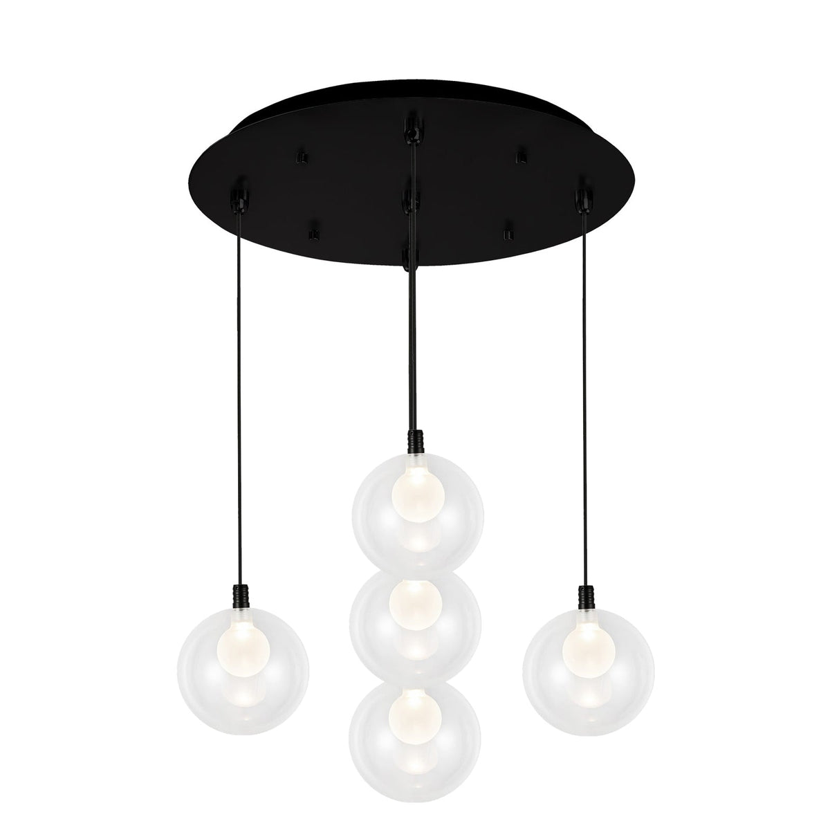 Kuzco Lighting MP3106BK-05 Bolla LED Multi Pendant in Black