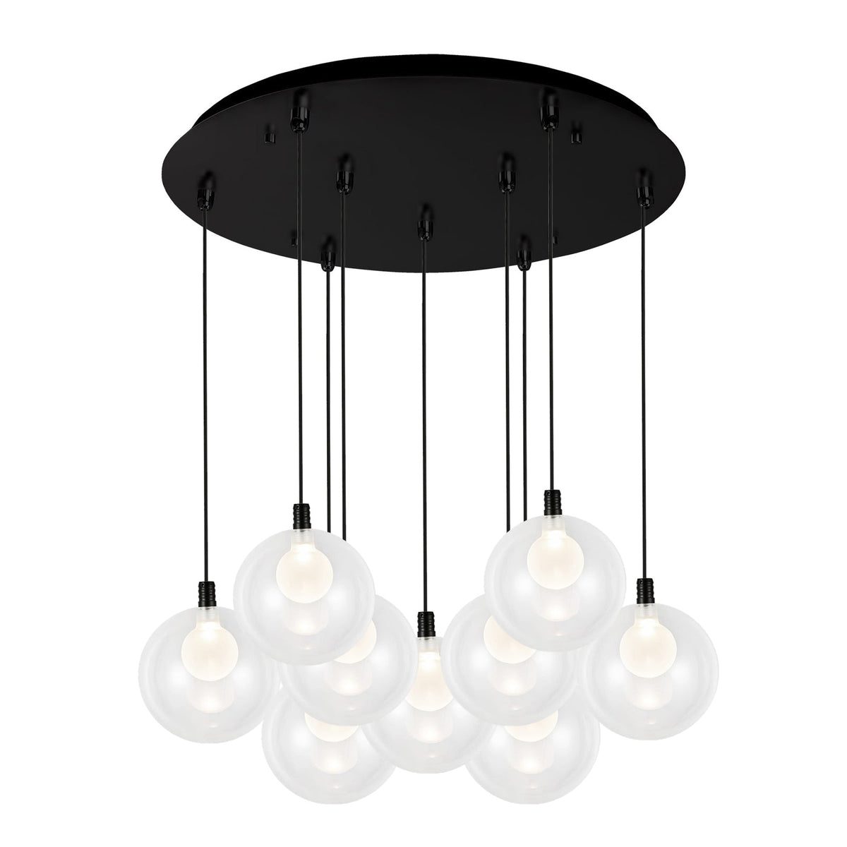 Kuzco Lighting MP3106BK-09 Bolla LED Multi Pendant in Black