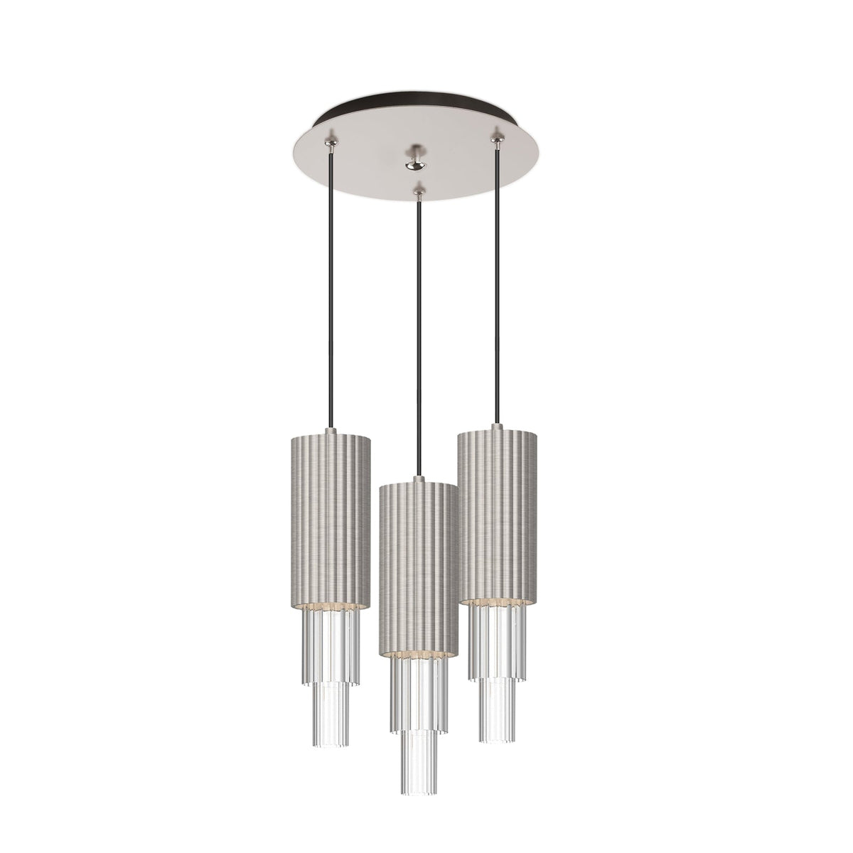 Alora Lighting MP502204BNCR-03 Bordeaux LED Multi Suspension en nickel brossé