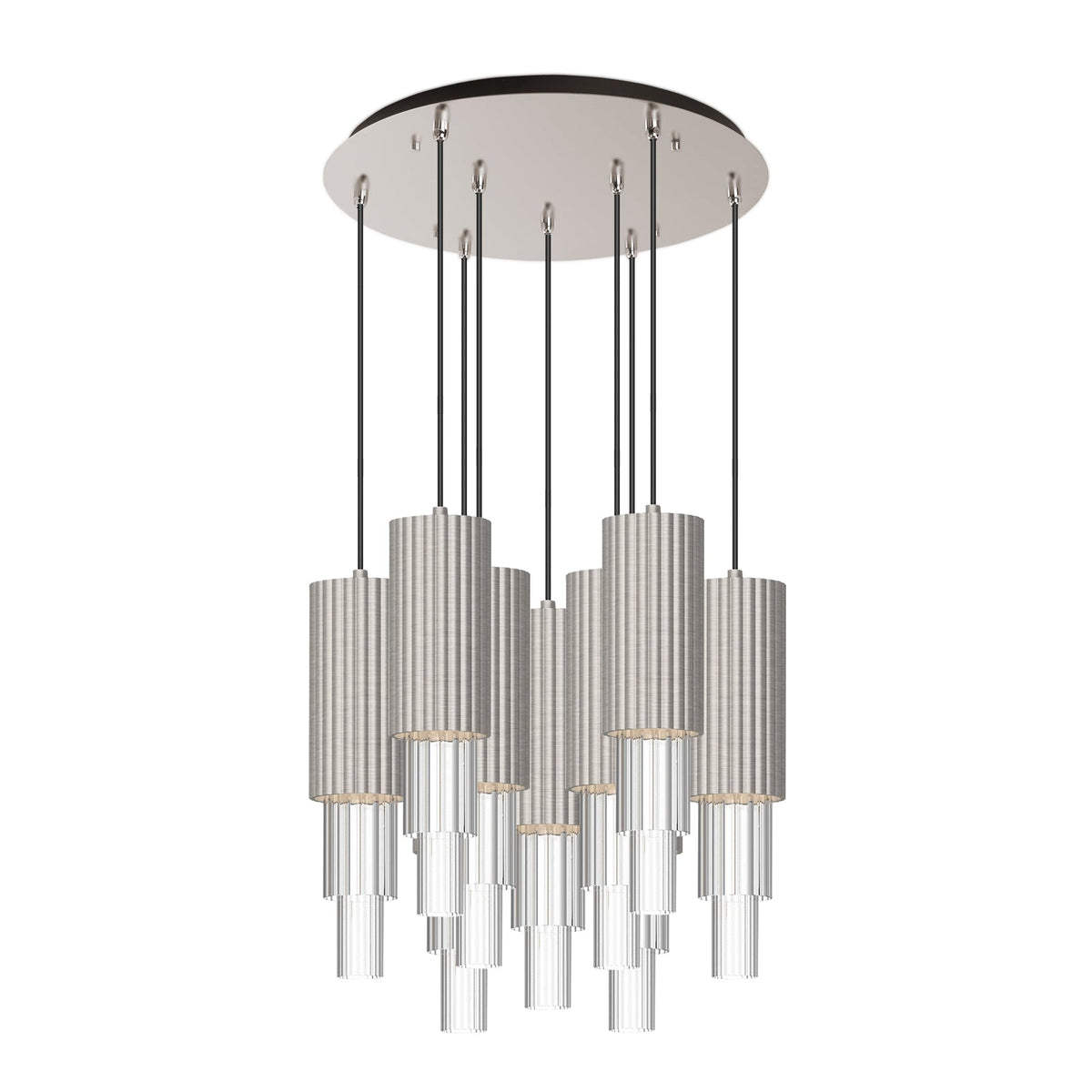 Alora Lighting MP502204BNCR-09 Bordeaux LED Multi Suspension en nickel brossé