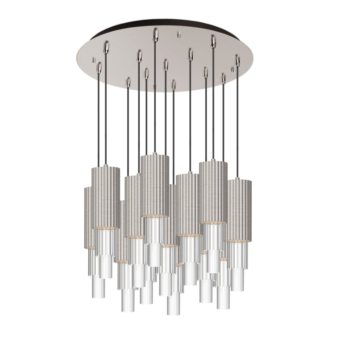 Alora Lighting MP502204BNCR-13 Bordeaux LED Multi Suspension en nickel brossé
