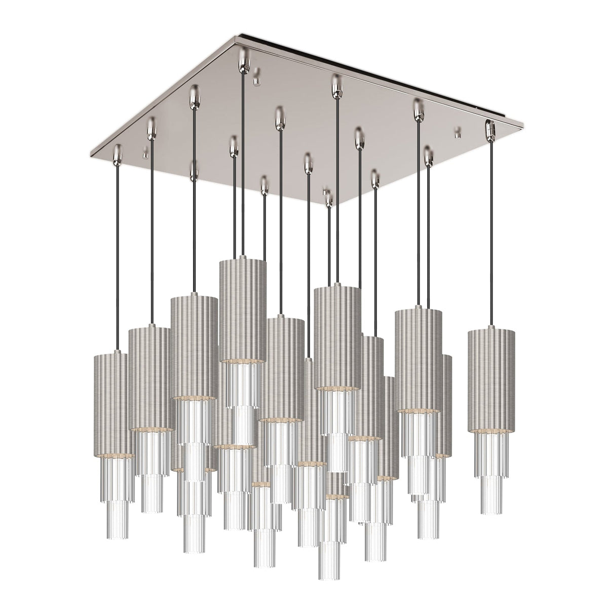 Alora Lighting MP502204BNCR-16 Bordeaux LED Multi Suspension en nickel brossé