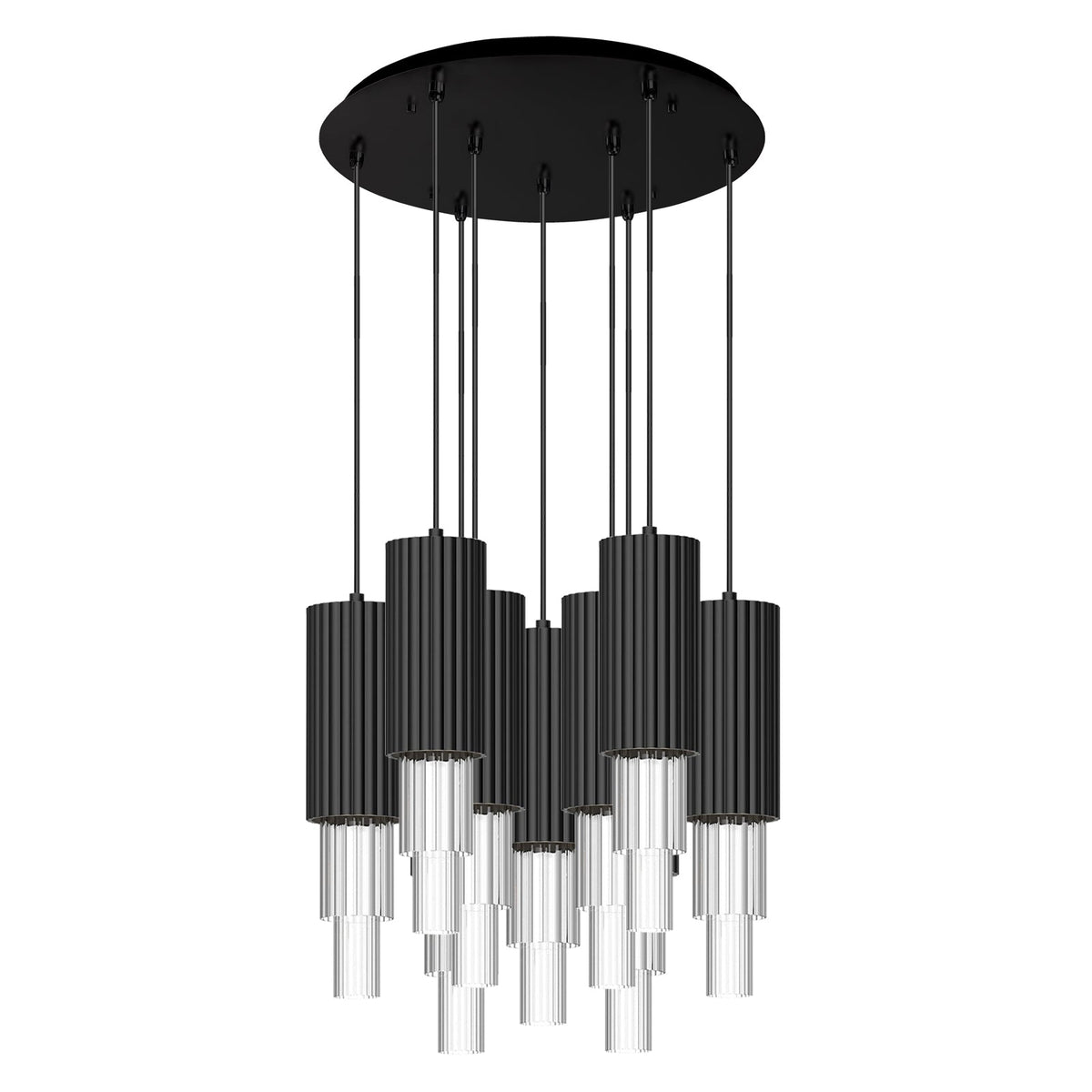Alora Lighting MP502204MBCR-09 Bordeaux LED Multi Suspension en noir mat