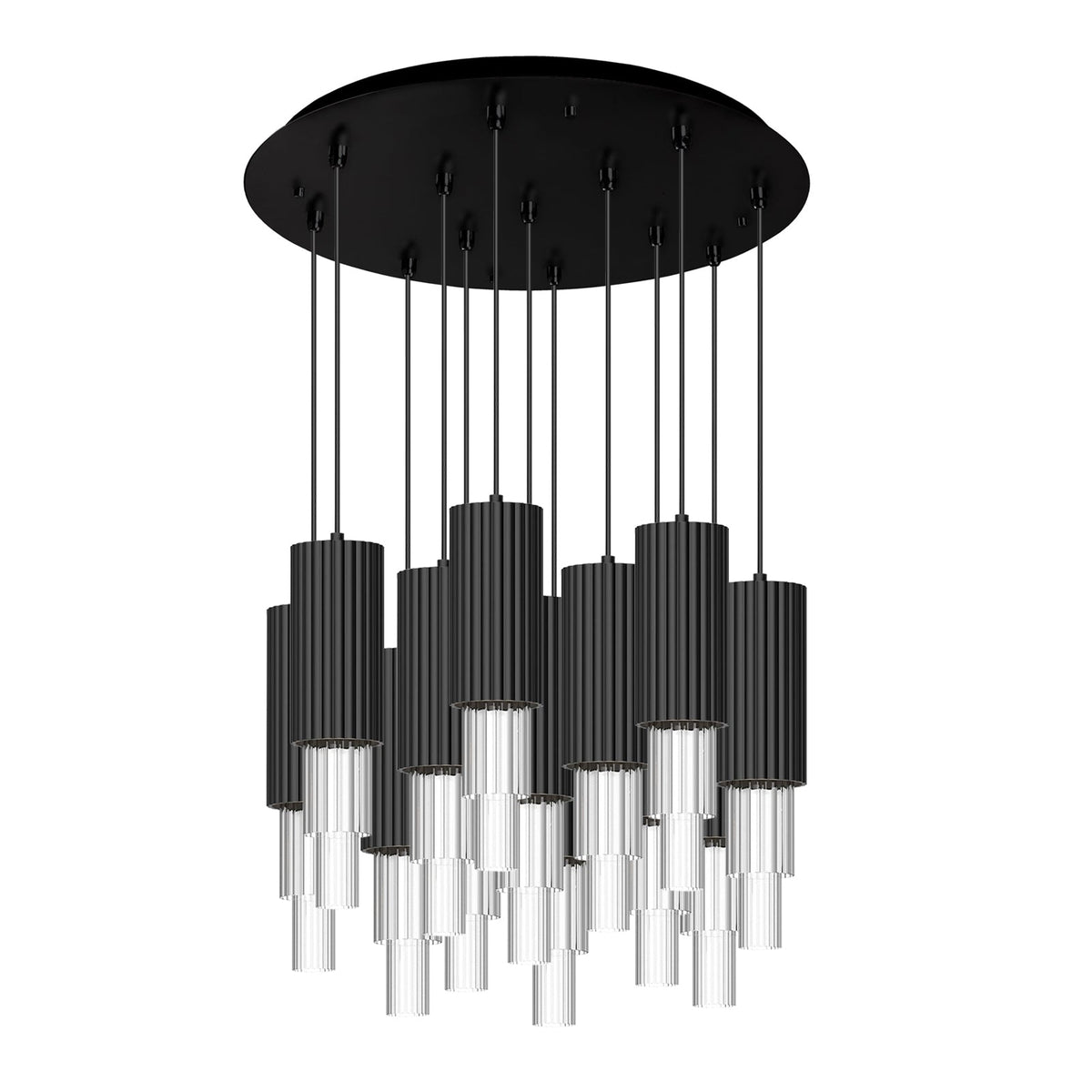 Alora Lighting MP502204BNCR-13 Bordeaux LED Multi Suspension en nickel brossé