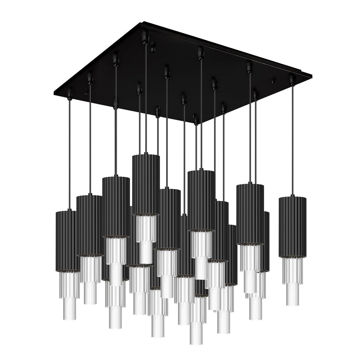 Alora Lighting MP502204MBCR-16 Bordeaux LED Multi Suspension en noir mat