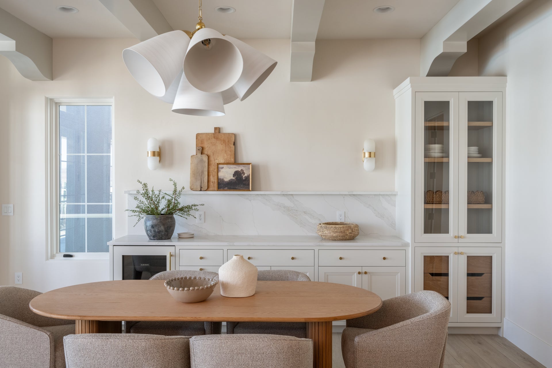 Hudson Valley Lighting BKO1502-AGB/WP BRONSON Chandelier in White Plaster