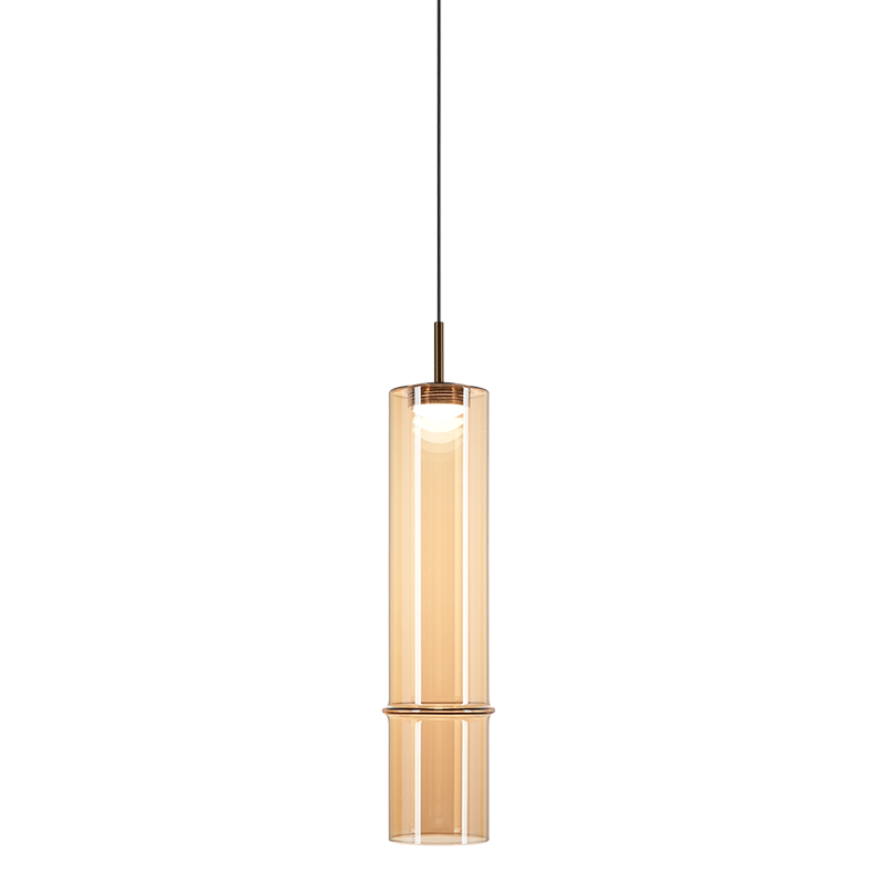 Matteo Lighting C30601AGAM Bambou LED Suspension en laiton doré vieilli