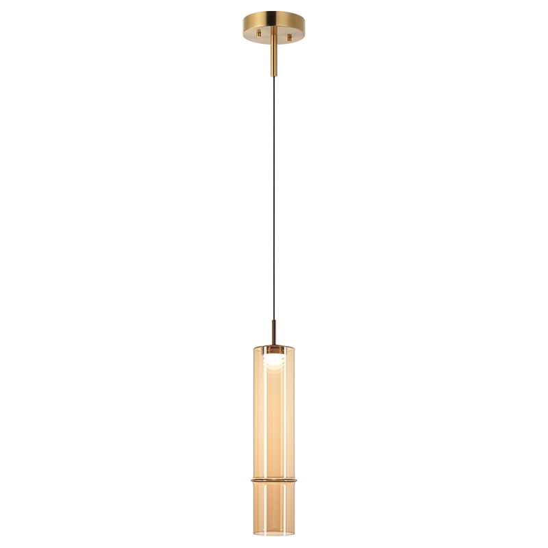 Matteo Lighting C30601AGAM Bambou LED Suspension en laiton doré vieilli