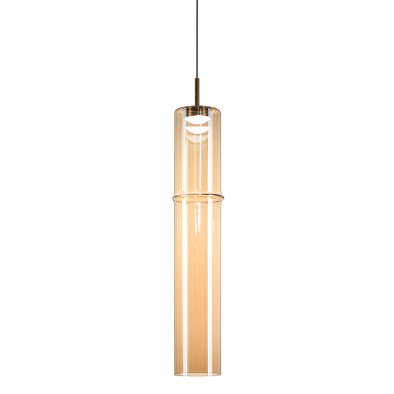 Matteo Lighting C30611AGAM Bambou LED Suspension en laiton doré vieilli