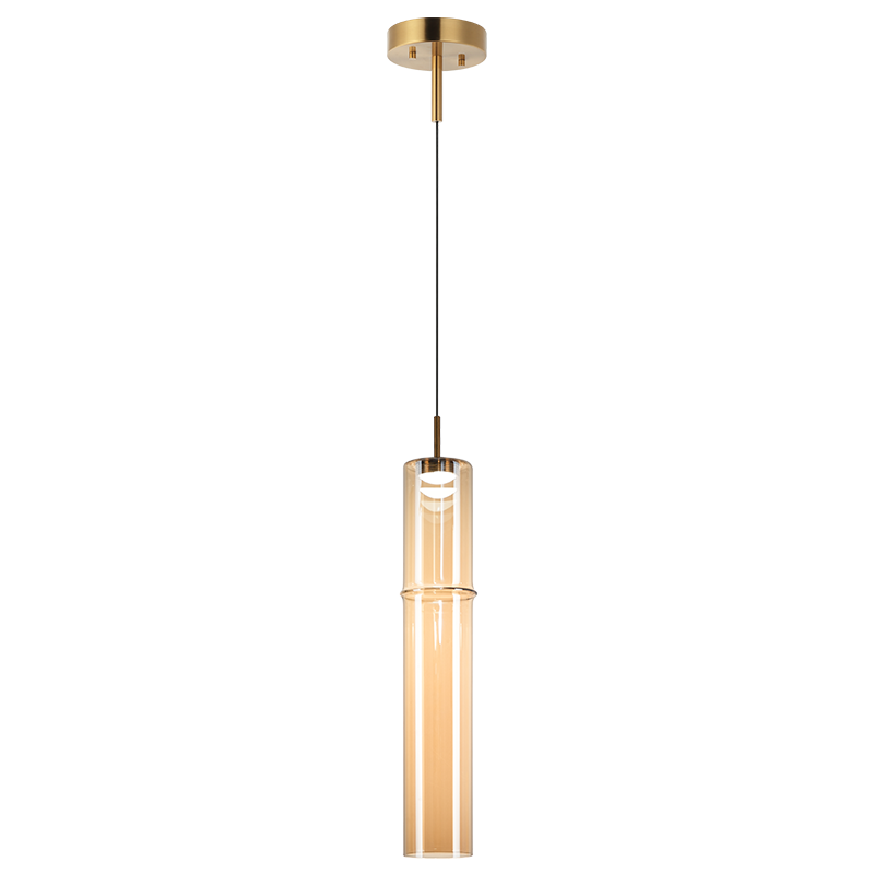 Matteo Lighting C30611AGAM Bambou LED Suspension en laiton doré vieilli