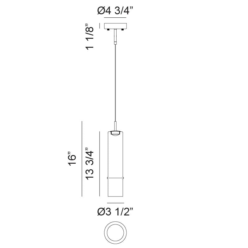 Matteo Lighting C30601AGAM Bambou LED Suspension en laiton doré vieilli