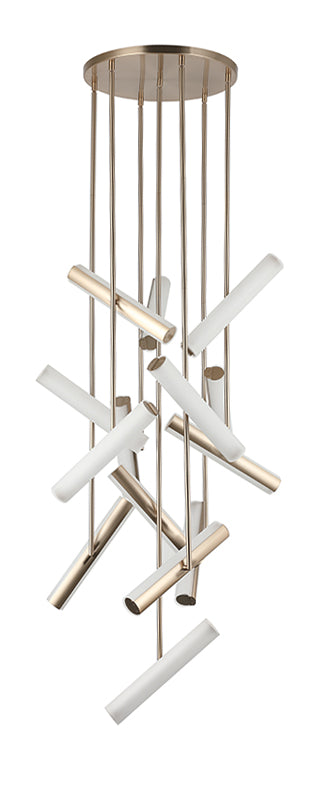 Matteo Lighting C32214CGFR Axis LED Chandelier in Champagne Gold