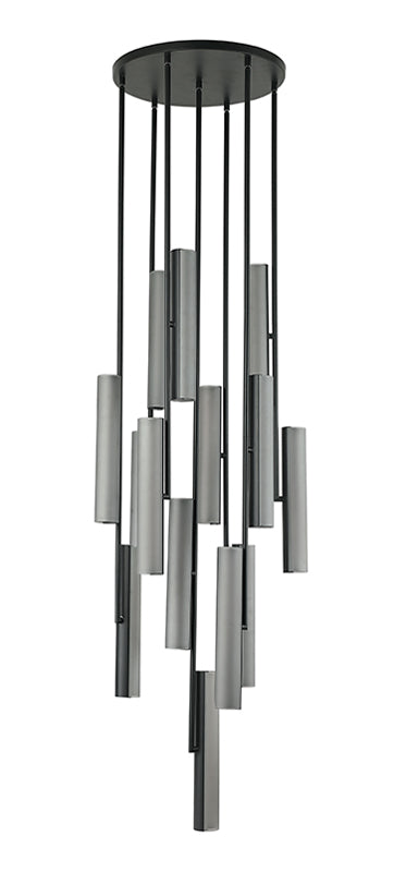 Matteo Lighting C32214MBSM Axis LED Chandelier in Matte Black