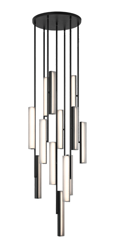 Matteo Lighting C32214MBSM Axis LED Chandelier in Matte Black