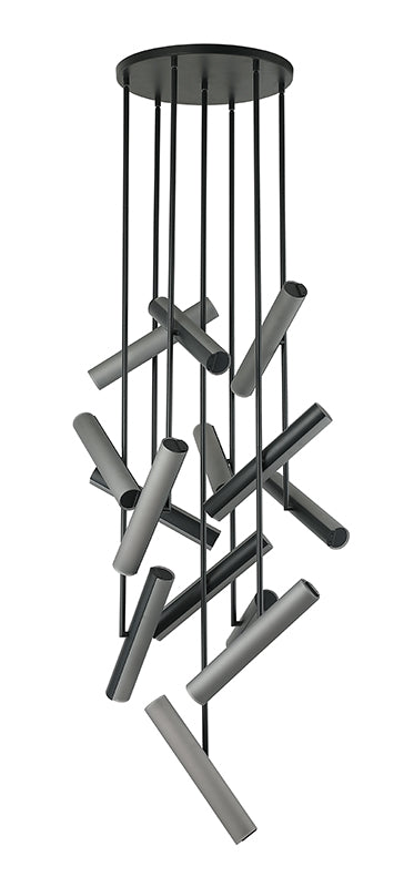 Matteo Lighting C32214MBSM Axis LED Chandelier in Matte Black