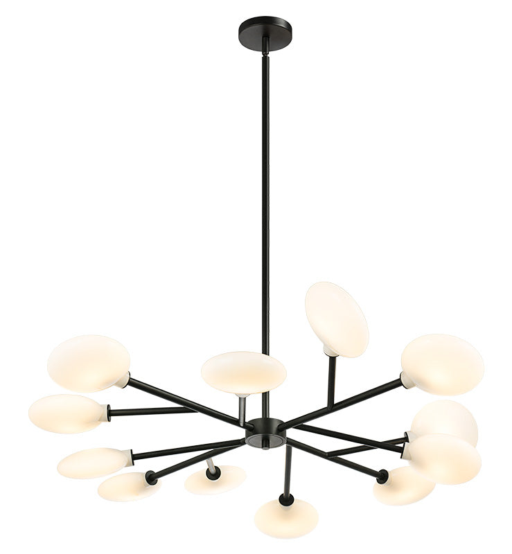 Matteo Lighting C33712MB Peony LED Chandelier in Matte Black