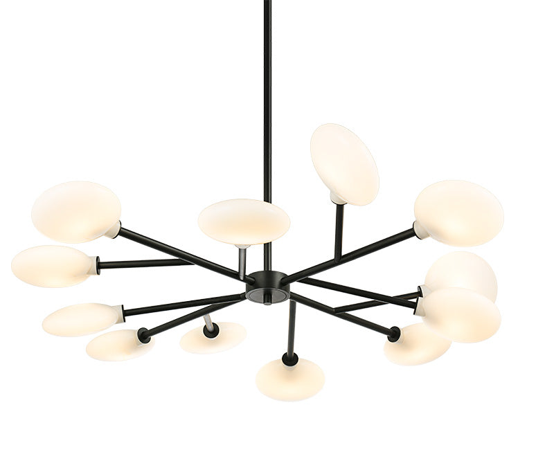 Matteo Lighting C33712MB Peony LED Chandelier in Matte Black