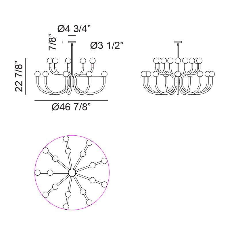 Matteo Lighting C34218AGOP Joelle 2-Tier Chandelier in Aged Gold Brass