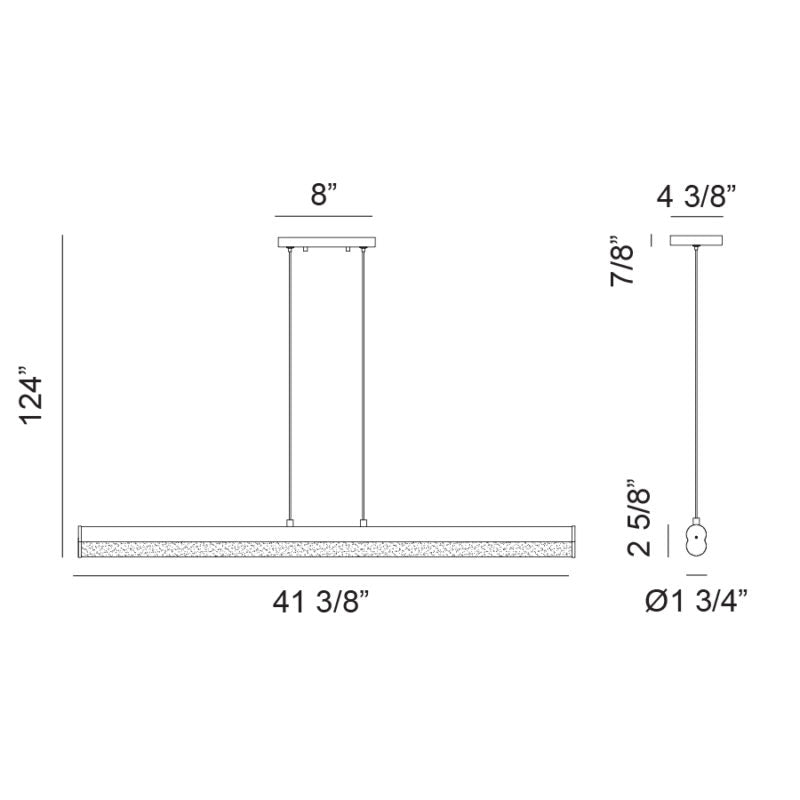 Matteo Lighting C36542MB Junction LED Linear Pendant in Matte Black