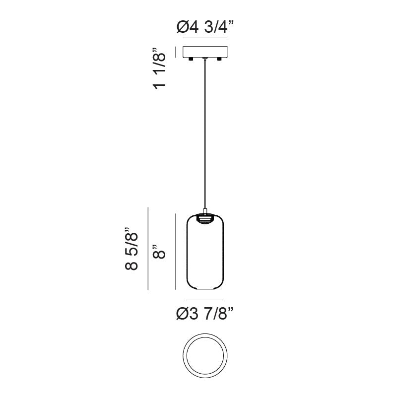 Matteo Lighting C37411MBSM Refrax LED Pendant in Matte Black