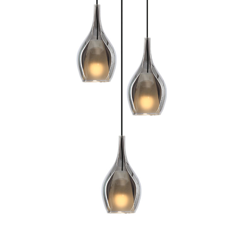 Matteo Lighting C37503MBSM Jericho Multi-Light Pendant in Matte Black