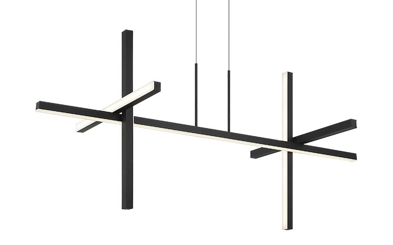 Éclairage linéaire LED Crosley Matteo Lighting C38944MB Suspension en noir mat