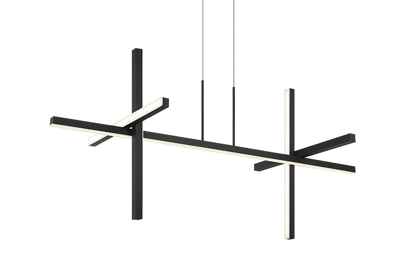 Éclairage linéaire LED Crosley Matteo Lighting C38944MB Suspension en noir mat